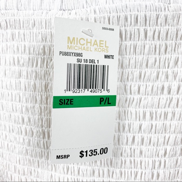 Michael Michael Kors Off The Shoulder White Dress Petite Large - Picture 10 of 10